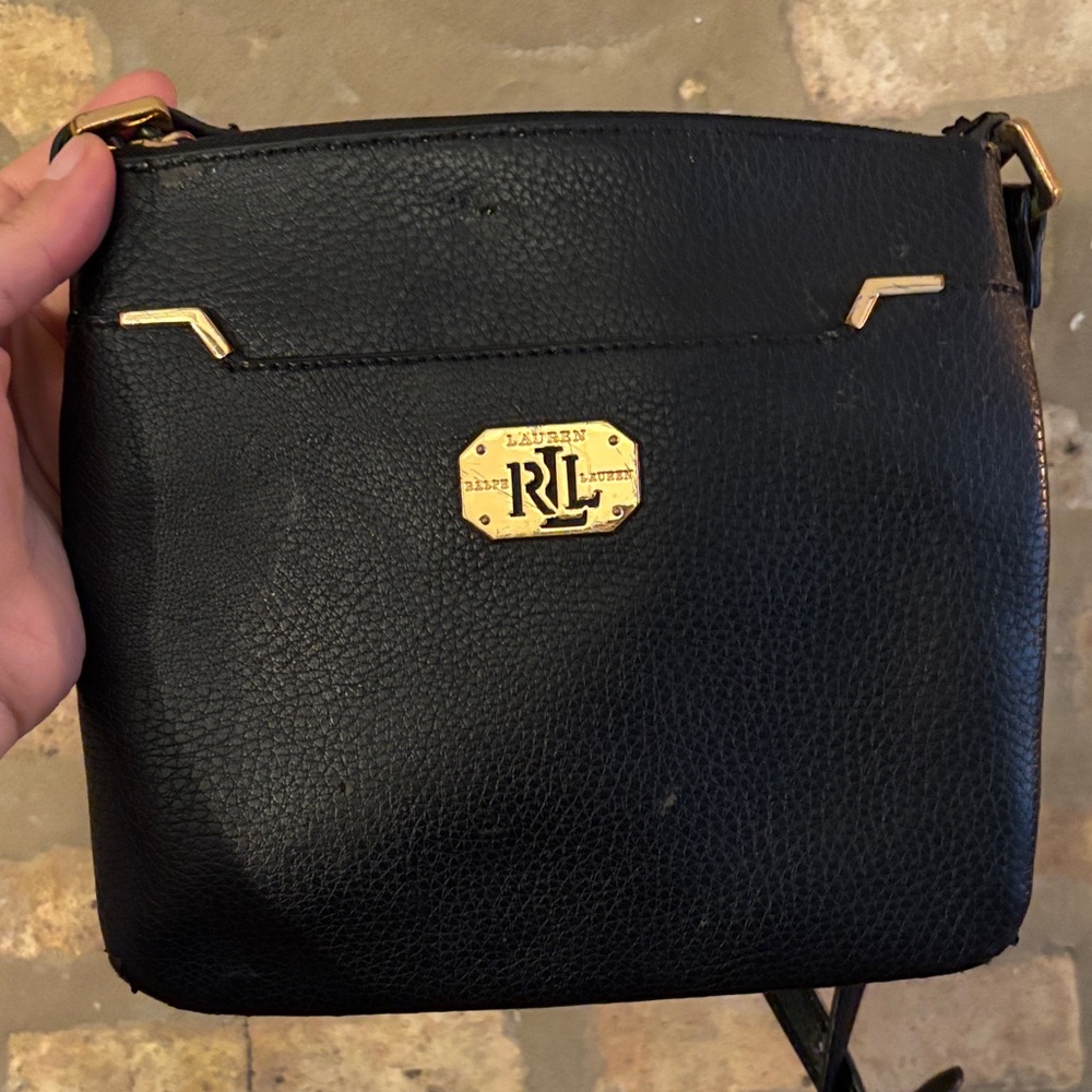 Ralph Lauren Black and Gold Crossbody Bag